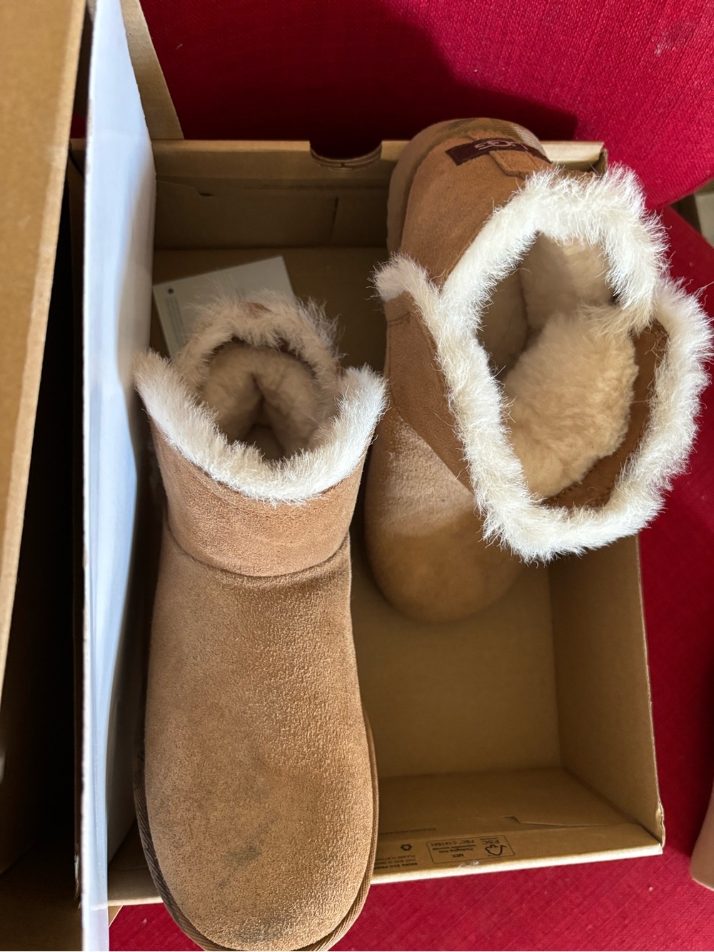 UGG Chestnut Suede Shearling-Lined Ankle Booties